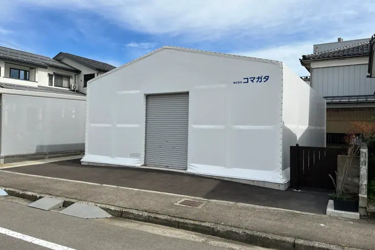 テント倉庫の施工写真