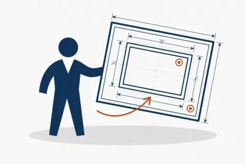 製品仕様の図面を確認するイラスト